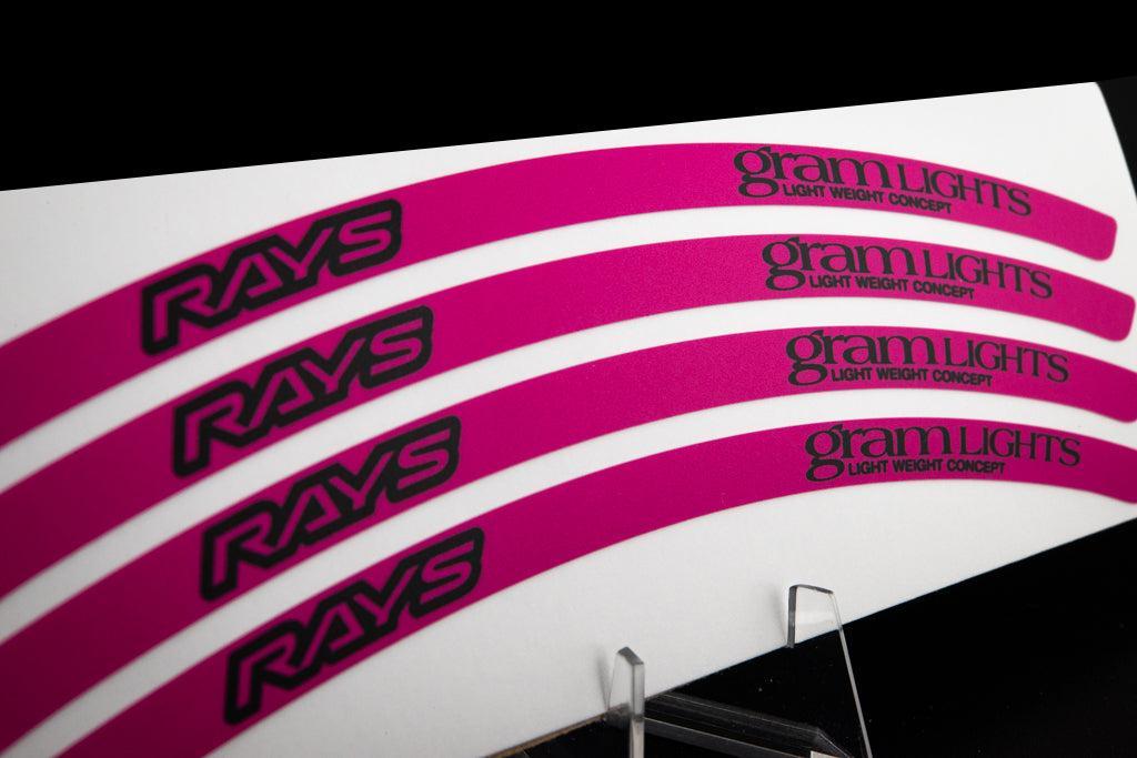 Overnight Crew Gram Lights 57DR/CR Rim Stickers 17"+ (4 PCS) - Magenta/Black