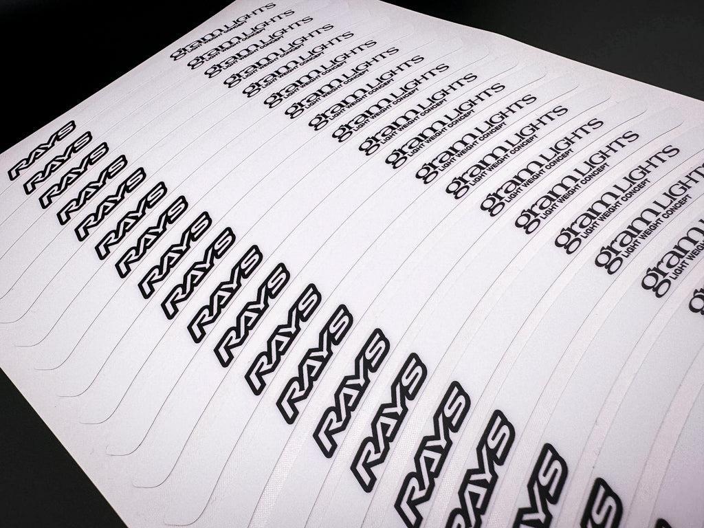 Overnight Crew Gram Lights 57DR/CR Rim Stickers 17"+ (4 PCS) - White/Black