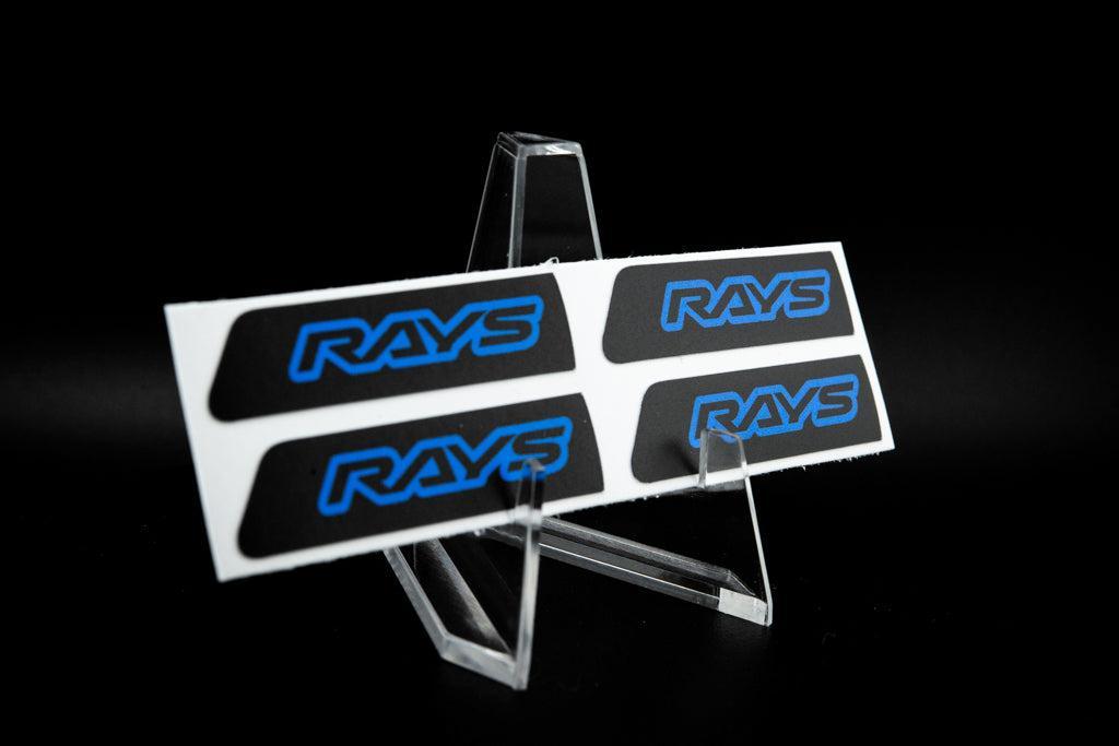 Overnight Crew Gram Lights Center Cap Sticker (4 PCS) - Black/Hyper Blue