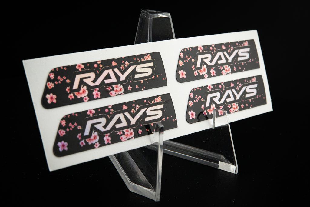 Overnight Crew Gram Lights Center Cap Sticker (4 PCS) - Cherry Blossom/Black (Holographic)