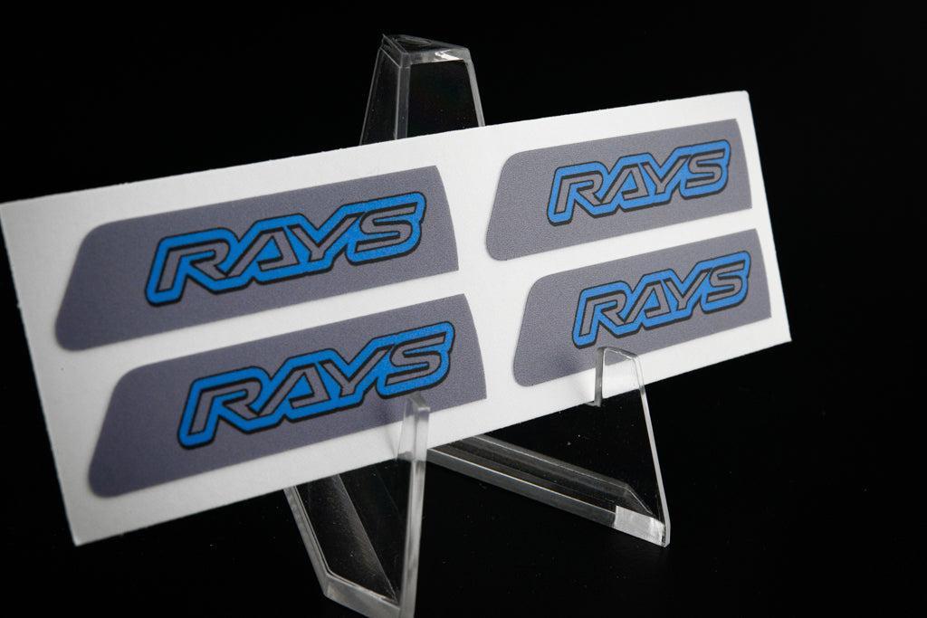 Overnight Crew Gram Lights Center Cap Sticker (4 PCS) - Grey/Nitrous Blue