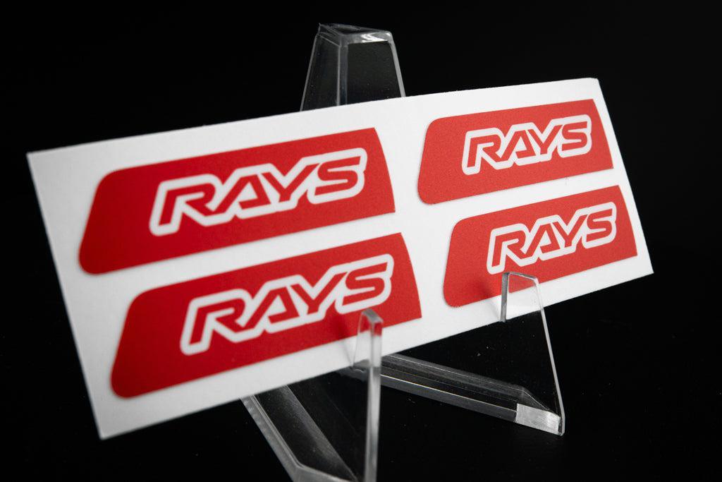 Overnight Crew Gram Lights Center Cap Sticker (4 PCS) - Rosso Corsa/White