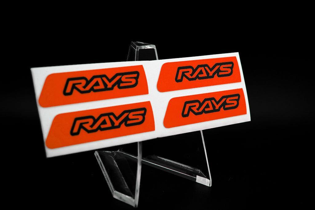 Overnight Crew Gram Lights Center Cap Sticker (4 PCS) - Vermilion/Black