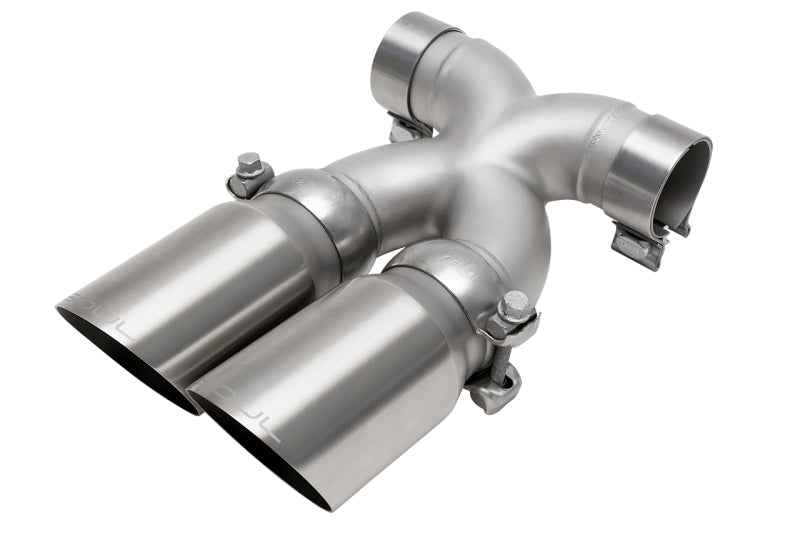 SOUL 13-16 Porsche 987.2 / 981 Cayman / Boxster Bolt-On X-Pipe w/ Tips - Slash Cut Brushed Tips POR.BC.XT.SLTBR