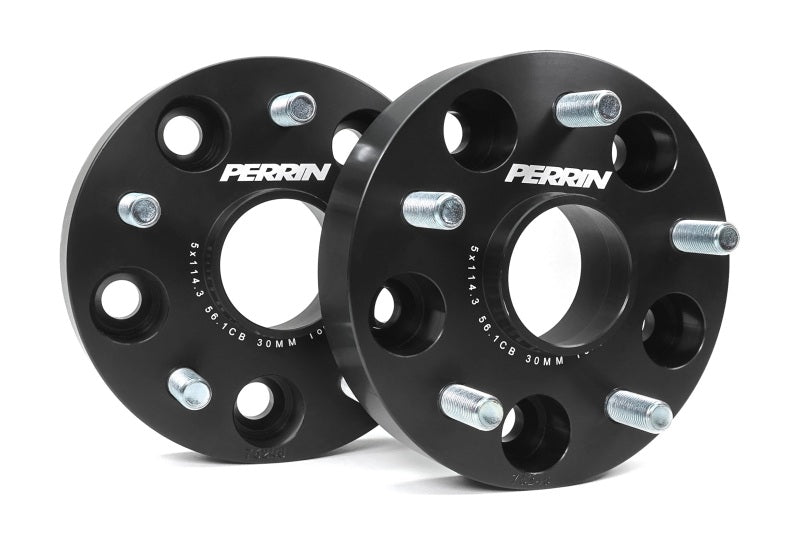 Perrin Subaru 30mm Wheel Spacers 5x114.3 BP w/56mm Hub - Black | PSP-WHL-030BK