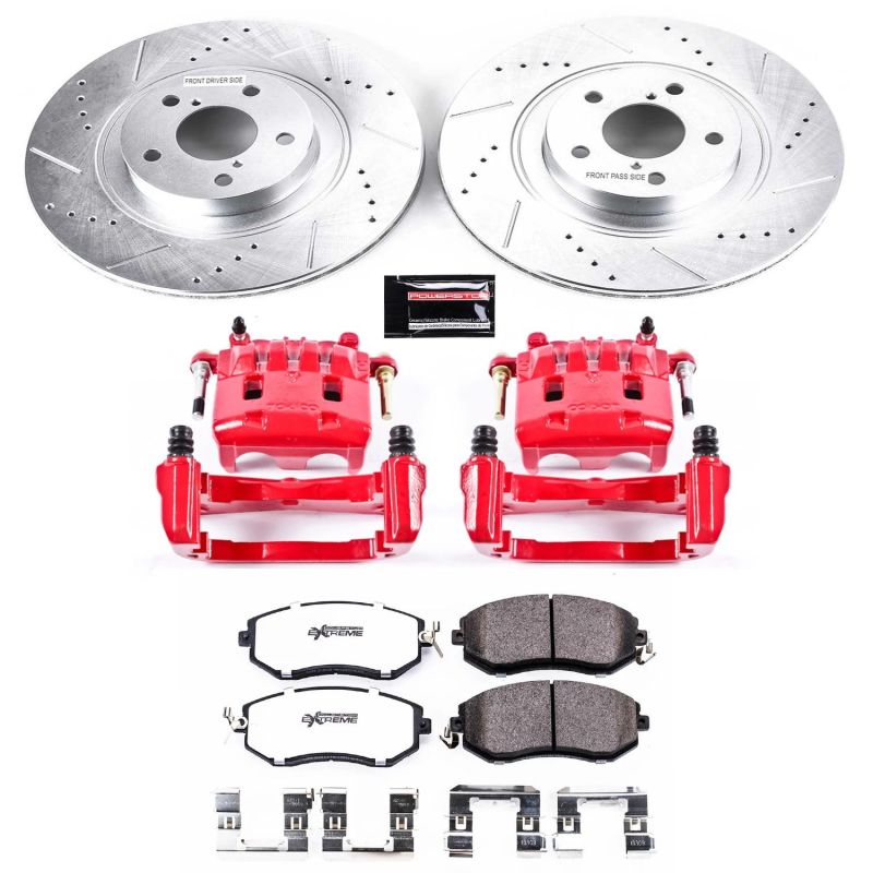 Power Stop Front Z26 Street Warrior Brake Kit w/Calipers Subaru WRX 2011-2014 | KC6082-26