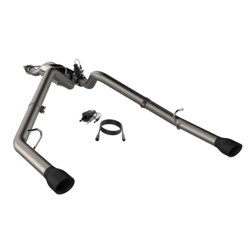 QTP 19-20 Ram 1500 304SS Screamer Cat-Back Exhaust Rear Split Exit w/4.5in Black Tips 420019B