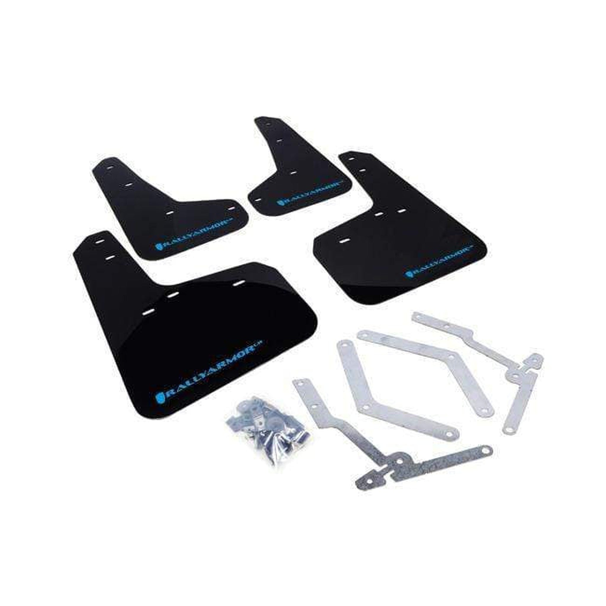 Rally Armor Black Mud Flap w/ Light Blue Logo Ford Focus ST 2013-2018 / RS 2016-2018