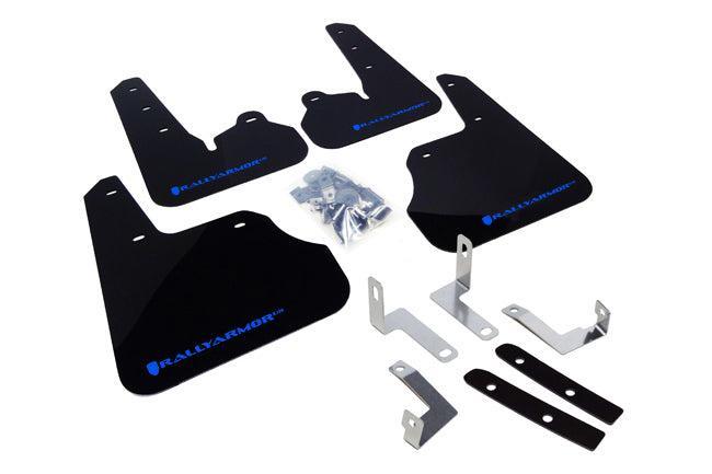 Rally Armor Black Mud Flaps w/ Blue Logo 2012-2016 Subaru Impreza Hatch and Sedan | MF22-UR-BLK/BL