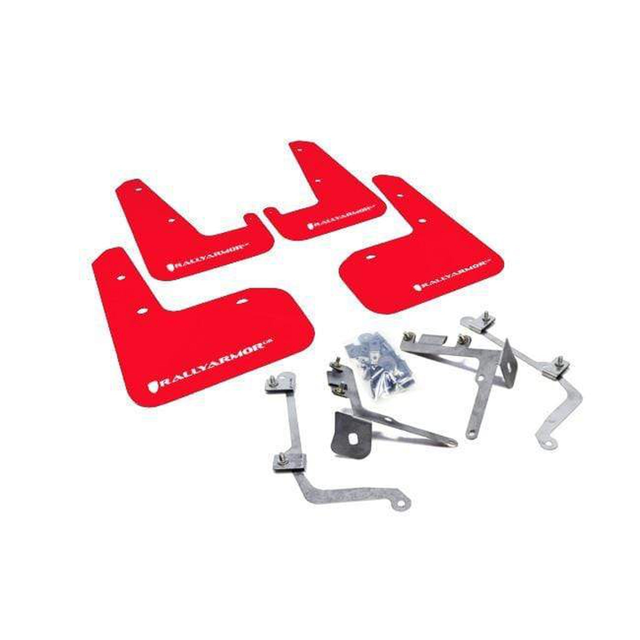 Rally Armor Mud Flaps Red w/ White Logo Subaru WRX / STI 2011-2014 Sedan