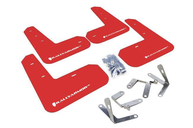 Rally Armor UR Red Mud Flaps w/ White Logo Scion FR-S 2013-2016 / Subaru BRZ 2013-2020 | MF23-UR-RD/WH