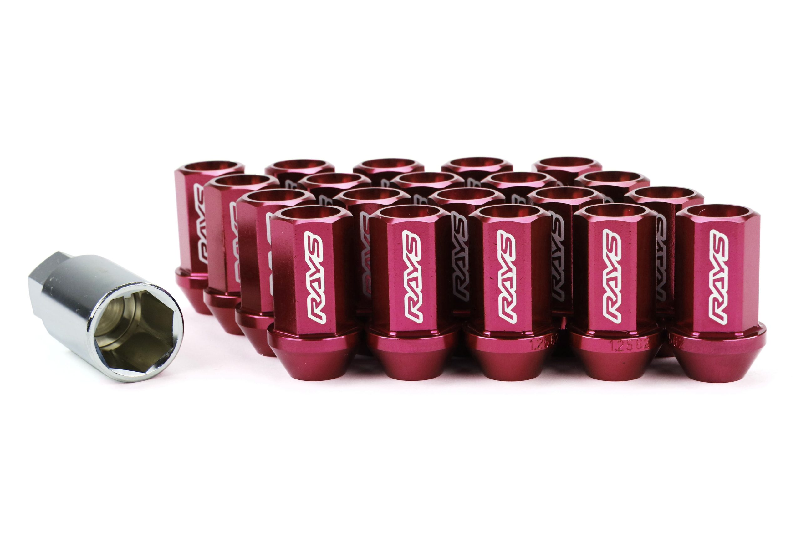 Rays Dura-Nut L42 Straight Type 12X1.25 Lug Nut Set 16 Lug 4 Lock Set Red | WDURA4212125R
