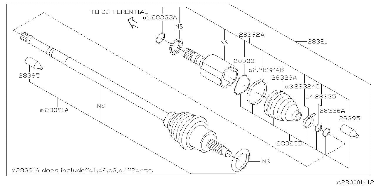 Subaru OEM Axle Assembly - Front (F92) WRX 22-25 | 28321VC020