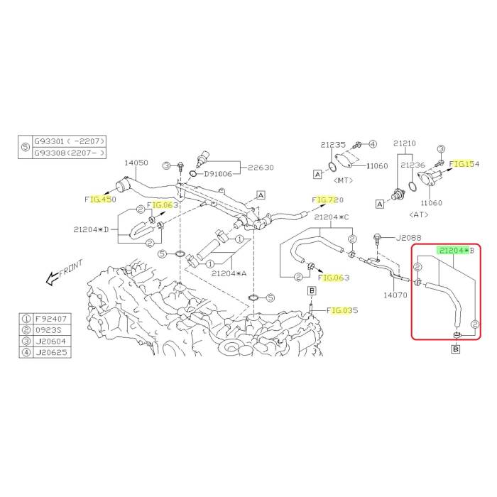 Subaru OEM Coolant Crossover Hose (21204*B) 22+ BRZ | 21204AB530