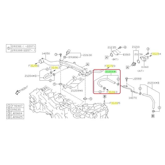 Subaru OEM Coolant Crossover Hose (21204*C) 22+ BRZ | 21204AB540