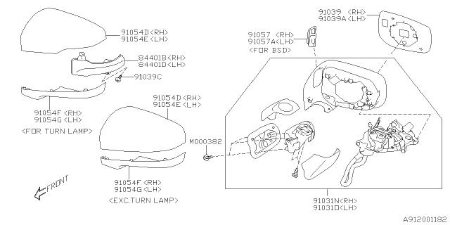 Subaru OEM Mirror Cover - Left Hand 18-23 Crosstrek / 19-24 Forester | 91059FL010