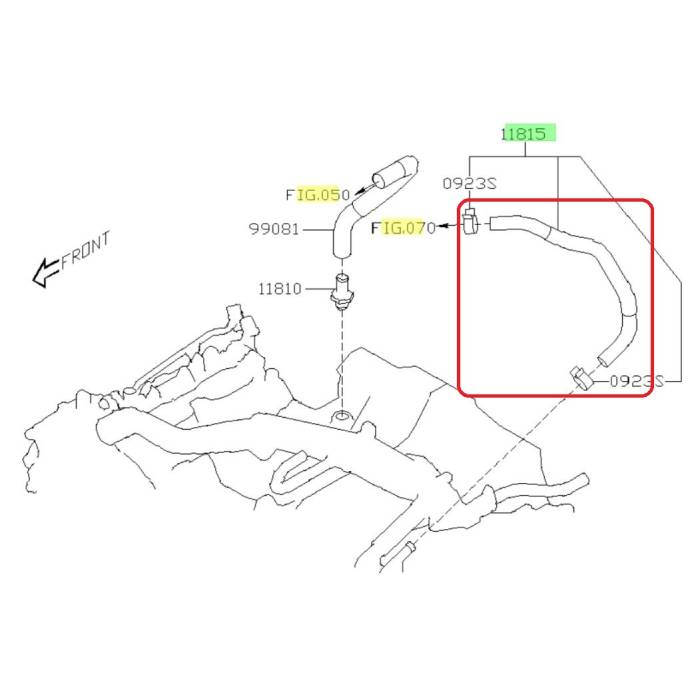 Subaru OEM PCV Hose Assembly (11815) 22+ BRZ | 11815AD020