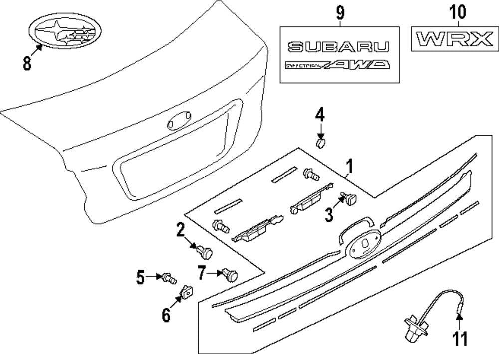 Subaru OEM Trunk Lid Trim w/ Passive Entry 22-25 WRX | 91189VC001