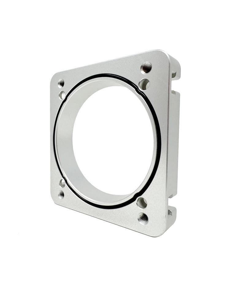 Torque Solution 06-21 Subaru STI EJ Big Bore Manifold Big Bore 76mm Throttle Body Adapter - Silver | TS-SU-870P-S