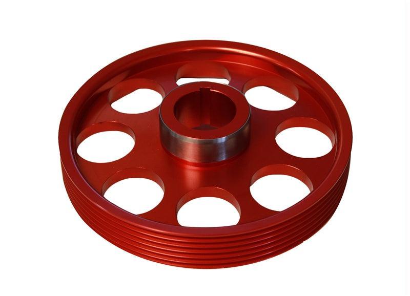 Torque Solution Red Lightweight Crank Pulley Hyundai Genesis Coupe 3.8 2010-2015 | TS-GEN-005R