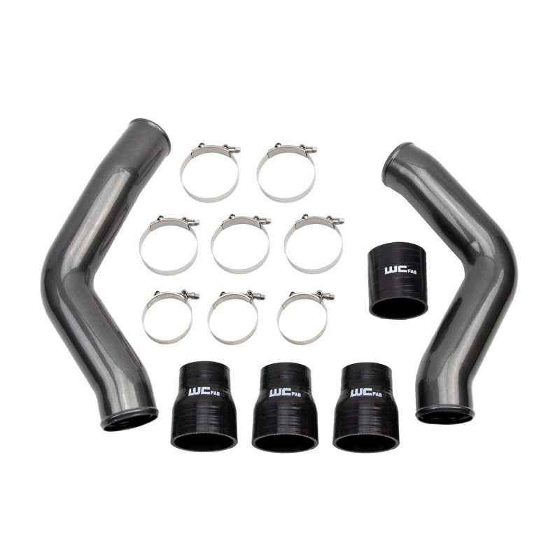 Wehrli 13-18 Cummins 6.7L 3.5 in. Intercooler Pipes Kit - WCFab Grey WCF100423-GRY
