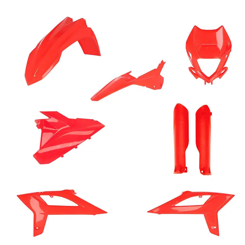 Acerbis Full Plastic Kit Beta Red with Front Fender, Front # Plate, Lower Fork Cover Set, Radiator Scoops, Side Panels, and Rear Fender wps-29362-80004