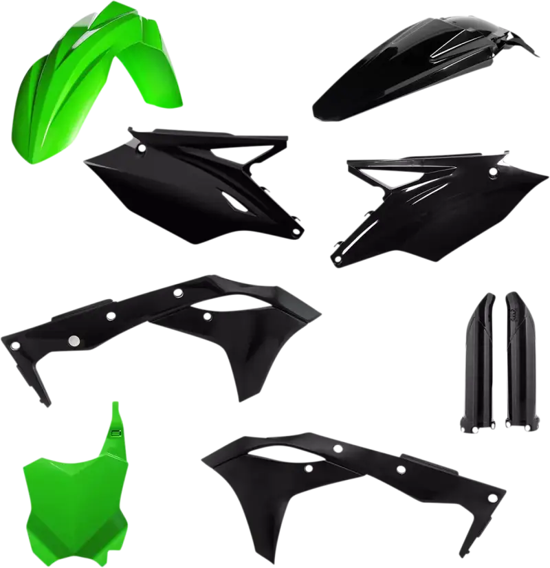 Acerbis Full Plastic Kit Kaw Black with Front Fender, Front Plate, and More wps-29361-30001