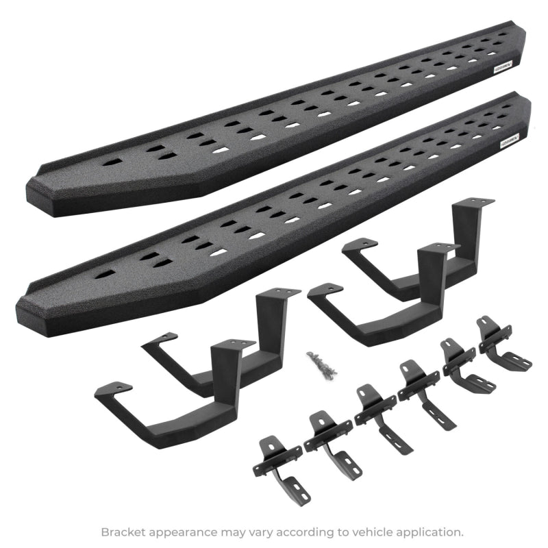 Go Rhino RB20 Running Boards with Mounting Brackets With 2 Pairs Drop Steps Kit Model 6941808720PC