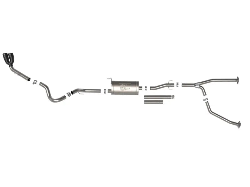 aFe 2022 Toyota Tundra V6-3.5L (tt) Vulcan Series 2.5in to 3in 304 SS Cat-Back Exhaust w/ Black Tip afe49-36061-b