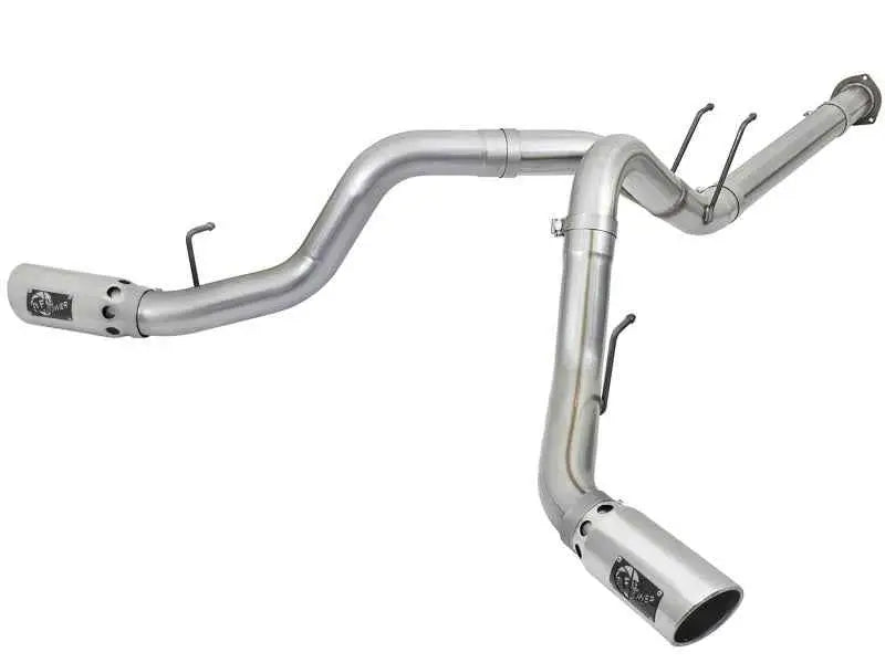aFe ATLAS 4in DPF-Back Alum Steel Exhaust System w/Polished Tip 2017 Ford Diesel Trucks V8-6.7L (td) 49-03092-p