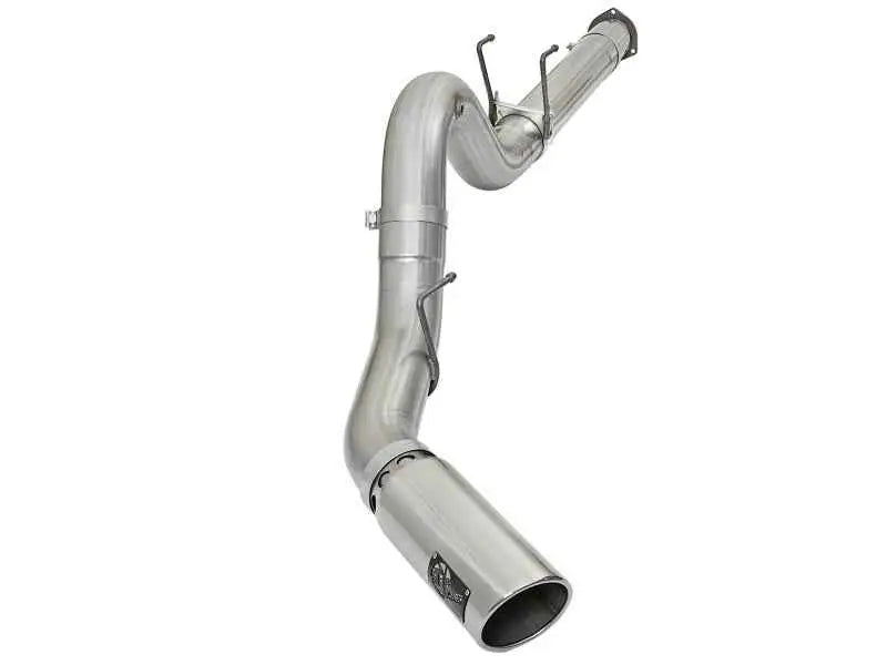 aFe ATLAS 5in DPF-Back Alum Steel Exhaust System w/Polished Tip 2017 Ford Diesel Trucks V8-6.7L (td) 49-03090-p