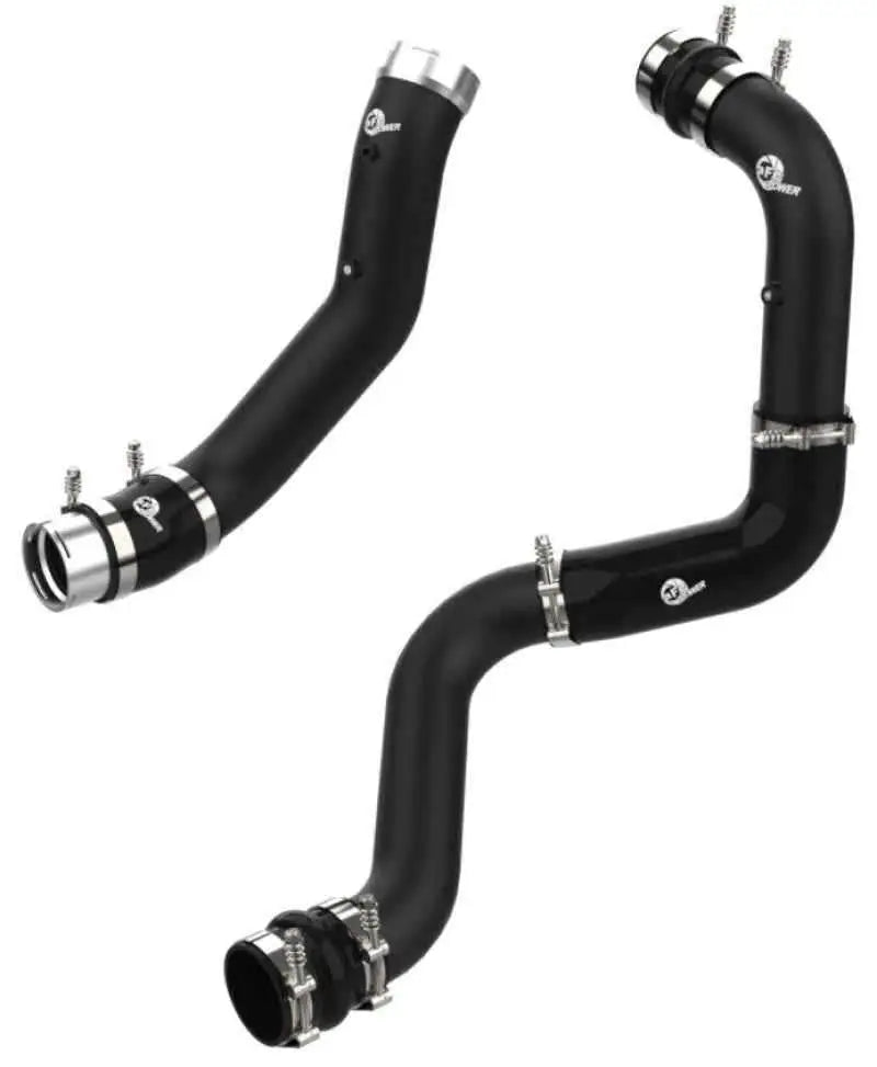 aFe BladeRunner Black 3in Aluminum Charge Pipe Kit 20-21 GM Diesel Trucks V8-6.6L (td) L5P 46-20444-b