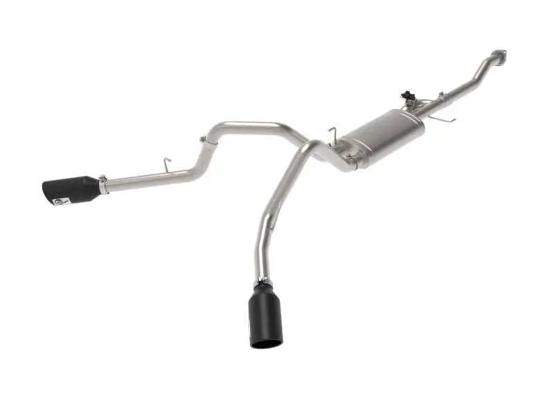 aFe Gemini XV 3in 304 SS Cat-Back Exhaust 15-20 Ford F-150 V6 2.7L/3.5 w/ Black Tips 49-33123-b