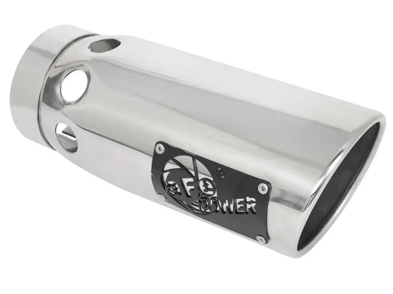 aFe Large Bore-HD 5 IN 409 SS DPF-Back Exhaust System w/Polished Tip 20-21 GM Truck V8-6.6L afe49-44125-p