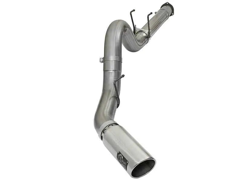 aFe LARGE BORE HD 5in 409-SS DPF-Back Exhaust w/Polished Tip 2017 Ford Diesel Trucks V8 6.7L (td) 49-43090-p