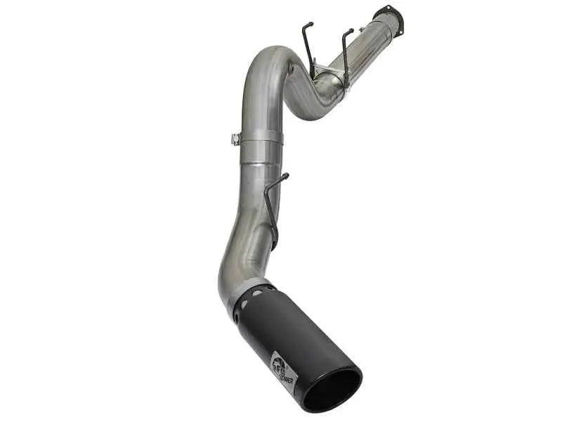 aFe Large Bore-HD 5in DPF Back 409 SS Exhaust System w/Black Tip 2017 Ford Diesel Trucks V8 6.7L(td) 49-43090-b