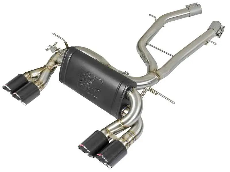 aFe MACH Force-Xp 2-1/2in Stainless Steel Axle Back Exhaust w/CF 15-19 BMW M3/M4 (F80/82/83) 49-36338-1c