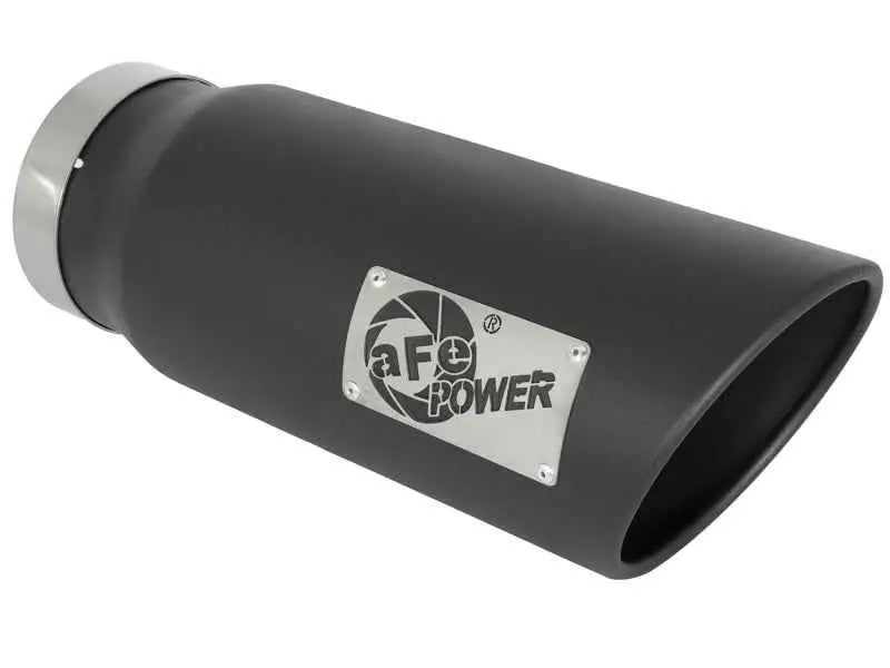 aFe Power MACH Force-Xp 5in In x 6in Out x 15in L Bolt-On 409 SS Exhaust Tip - Black 49t50601-b15