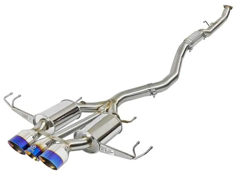 aFe Takeda 3in 304 SS Cat-Back Exhaust w/ Blue Flame Tips 2017+ Honda Civic Type R I4 2.0L (t) 49-36616-l
