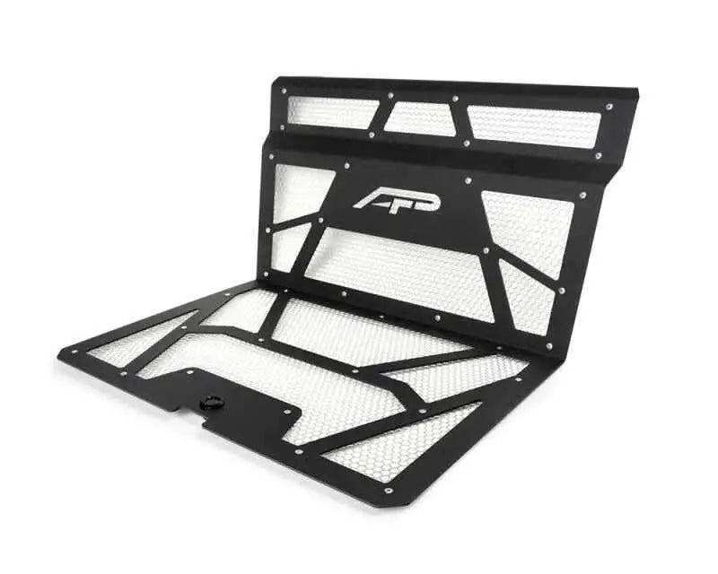 Agency Power 14-18 Polaris RZR XP 1000/XP Turbo Vented Engine Cover - Matte Black/Raw Alum. Mesh ap-rzr-111-fmb-mraw