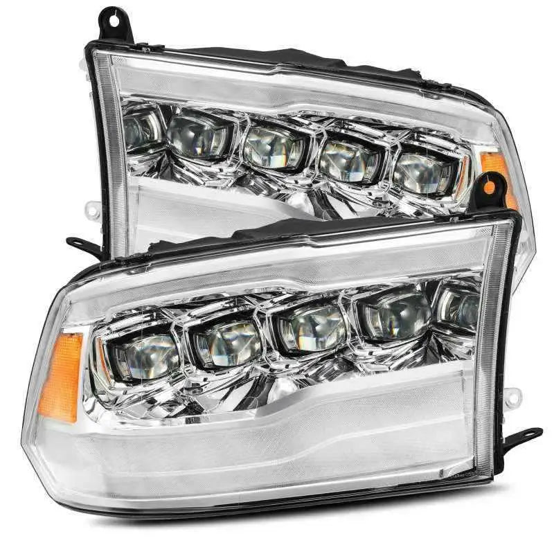 AlphaRex 09-18 Dodge Ram 1500HD NOVA LED Projector Headlights Plank Style Design Chrome w/DRL 880591