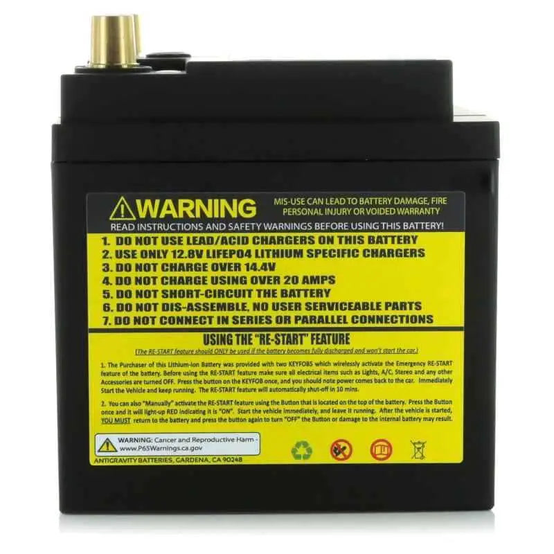 Antigravity H6/Group 48 Lithium Car Battery w/Re-Start ag-h6-40-rs