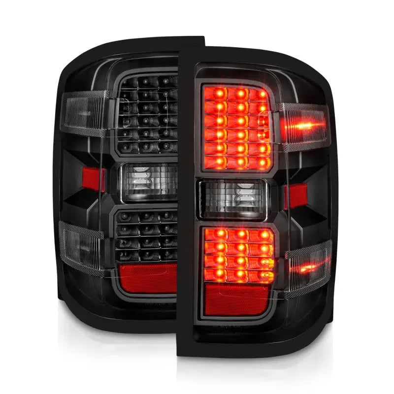 ANZO 15-19 Chevy Silverado 2500HD/3500HD (Factory Halogen Only) LED Tail Lights Black w/Clear Lens anz311423