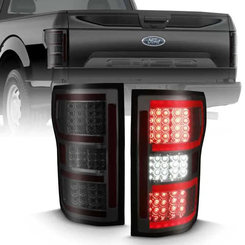 ANZO 2018-2019 Ford F-150 LED Taillight Smoke (Red Light Bar) (w/ Sequential) 311315