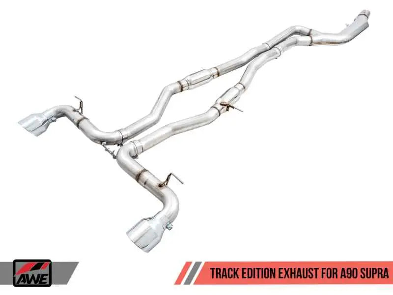 AWE 2020 Toyota Supra A90 Track Edition Exhaust - 5in Chrome Silver Tips 3015-32116