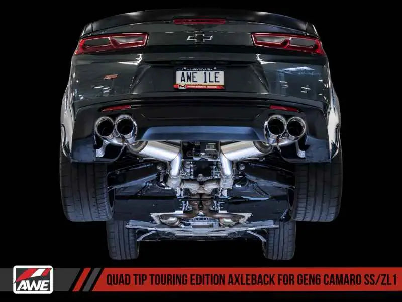 AWE Tuning 16-19 Chevrolet Camaro SS Axle-back Exhaust - Touring Edition (Quad Chrome Silver Tips) 3015-42093