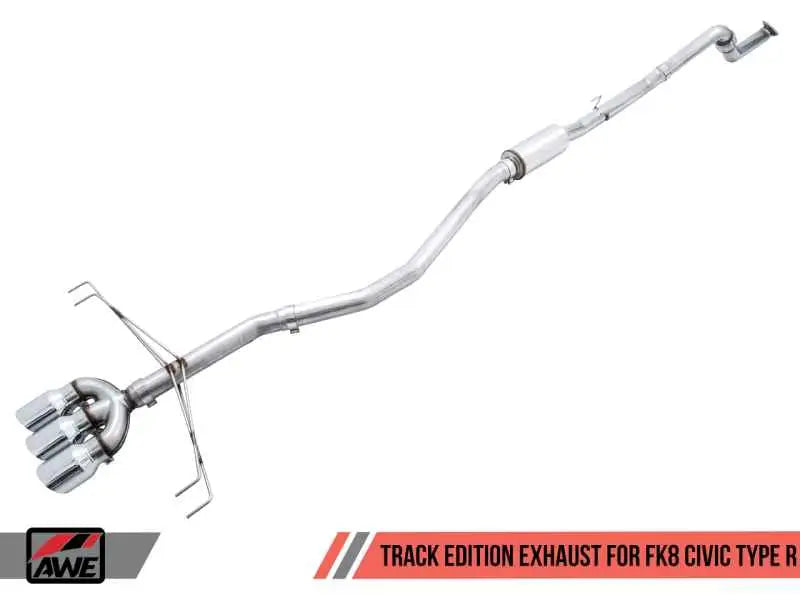 AWE Tuning 2017+ Honda Civic Type R Track Edition Exhaust w/Front Pipe & Triple Chrome Silver Tips 3020-52000