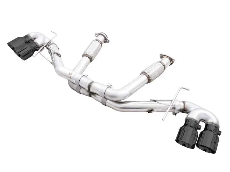 AWE Tuning 2020 Chevrolet Corvette (C8) Track Edition Exhaust - Quad Diamond Black Tips 3020-43086