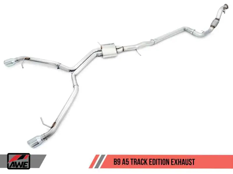AWE Tuning Audi B9 A5 Track Edition Exhaust Dual Outlet - Diamond Black Tips (Includes DP) 3020-33034