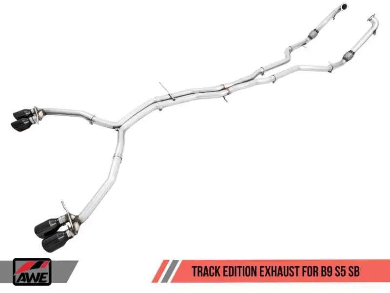 AWE Tuning Audi B9 S5 Sportback Track Edition Exhaust - Non-Resonated (Black 102mm Tips) 3010-43062